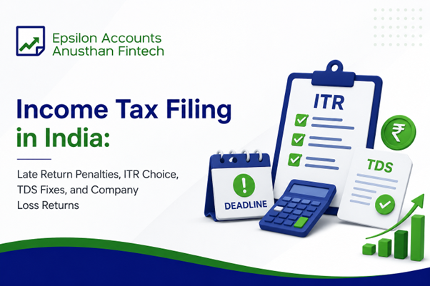 Income Tax Filing in India: Late Return Penalties, ITR Choice, TDS Fixes, and Company Loss Returns