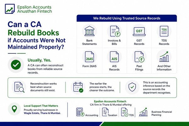 Can a CA rebuild books if accounts were not maintained properly?